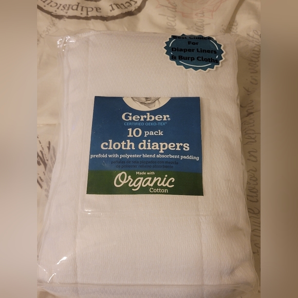 Gerber Cloth Diapers Organic 10 Pack - Picture 1 of 7